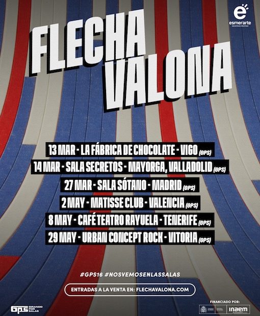 Flecha Valona, en seis conciertos con Girando Por Salas