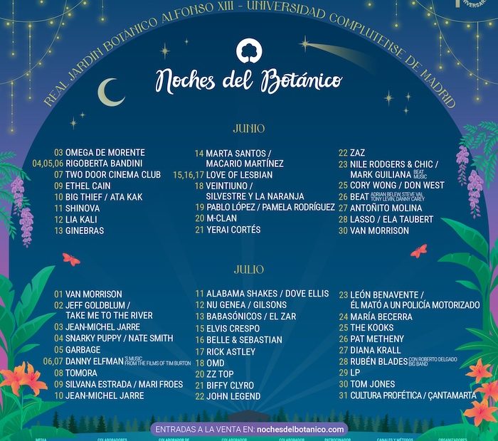 Noches del Botánico presenta el cartel de su décimo aniversario