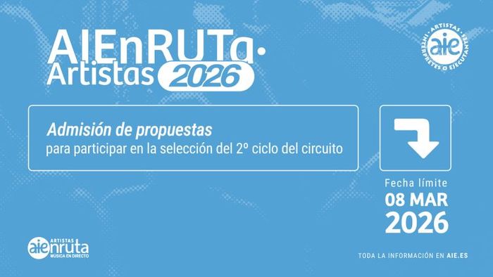 Últimos días para inscribirse al 2º ciclo 2026 de AIEnRuta Artistas